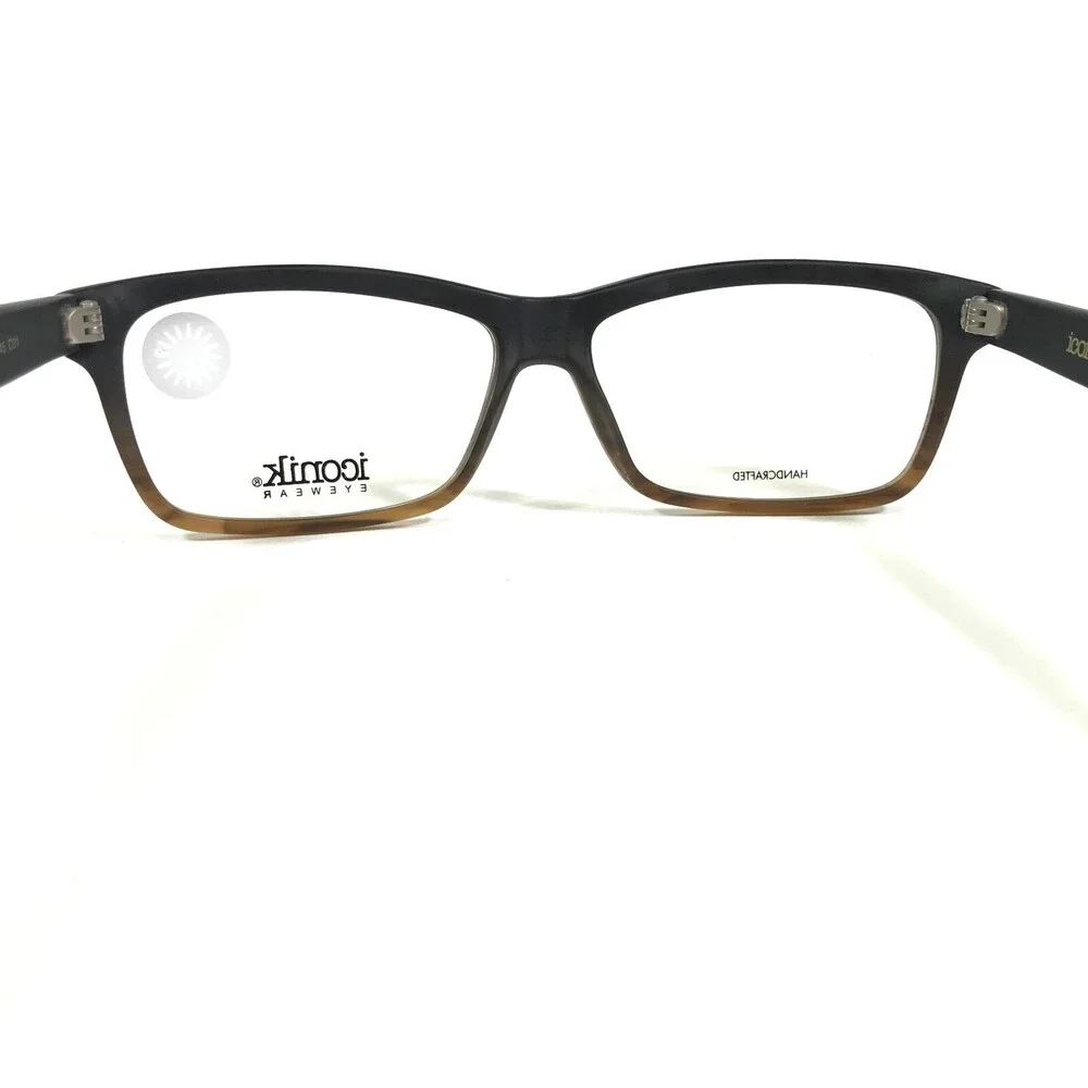 Iconik Eyeglasses Frames Harrison C01 Black Brown Rectangular Full Rim 55-14-145